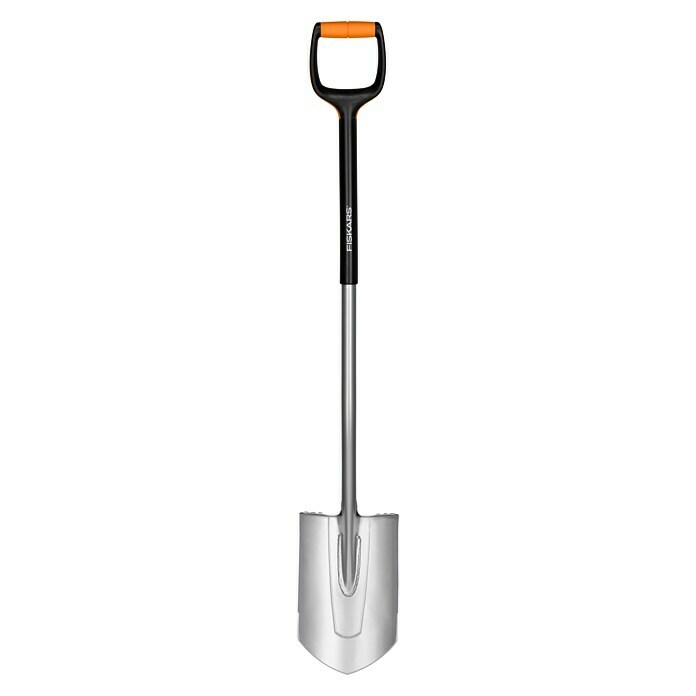 Fiskars Xact Gärtnerspaten MArbeitsbreite: 19 cm, Spitz, Langstiel Front View