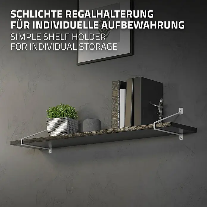 ML-Design Schwerlastregal Regalstütze Haarnadel 4er Set solide Regalwinkel Industrial Metall - H x B x T: 18 x 26,5 x 2,3 cm, Schrauben, Weiß - Schlichte Regalböden mit Bücher und Dekorationen zur individuellen Aufbewahrung.