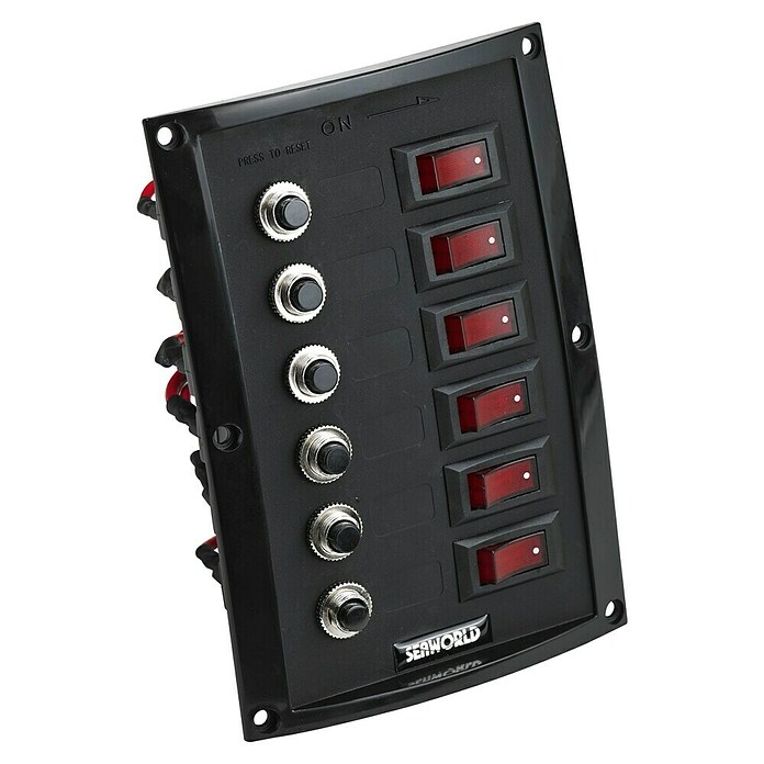 Talamex centralita automática (114 x 165 mm, 12 V, 6 interruptores con iluminación indirecta)