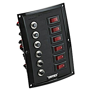 Talamex Automaten-Schalttafel (114 x 165 mm, 12 V, 6 Schalter mit indirekter Beleuchtung)