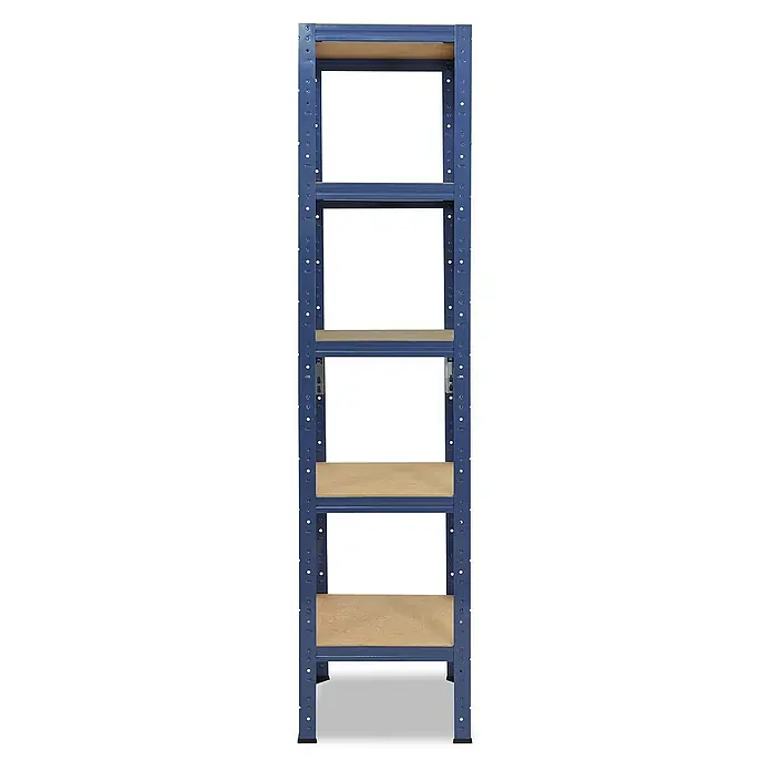 shelfplaza Schwerlastregal HOME - H x B x T: 155 x 50 x 50 cm, Traglast pro Boden: 175 kg, Stecken, blau - Bild eines blauen Metallregals mit vier Regalböden. Ideal für Lagerung und Organisation.