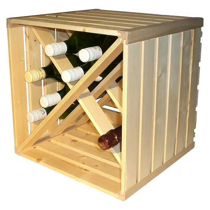 HolzZollhaus Holzkiste A 1/235 x 35 x 32 cm, Passend für: 12 Weinflaschen Left Side View