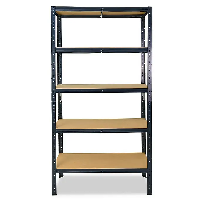 shelfplaza Schwerlastregal HOME - H x B x T: 230 x 50 x 40 cm, Traglast pro Boden: 175 kg, Stecken, anthrazit - Das Bild zeigt ein Regal mit fünf Regalböden, das sich ideal für die Aufbewahrung verschiedener Gegenstände eignet.
