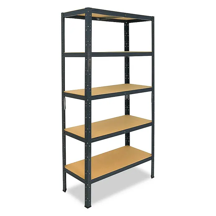 shelfplaza Schwerlastregal HOME - H x B x T: 230 x 50 x 40 cm, Traglast pro Boden: 175 kg, Stecken, anthrazit - Ein Regal mit fünf Ablagen, ideal zur Aufbewahrung von Gegenständen aller Art. Das Regal ist stabil und einfach zu montieren.