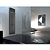 Designheizkörper Broken Mirror 3 (47 x 180 cm, Mit 1 Handtuchhalter (15 mm), 1.118 W bei 75/65/20 °C, Weiß/Schwarz)