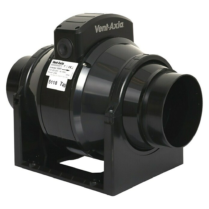 Vent-Axia Buisventilator Lineair In-lijn ventilator 150MM (150 mm, Zwart) | BAUHAUS