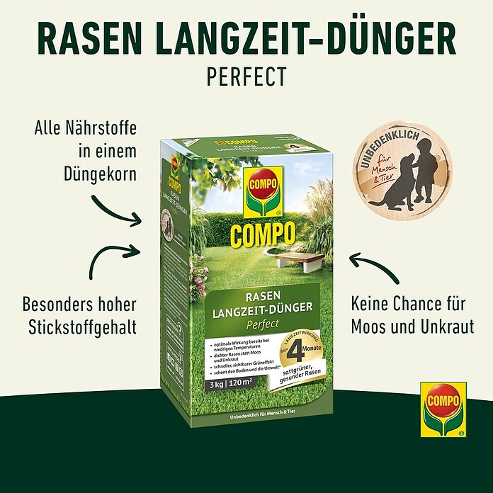 Compo Rasendünger (3 kg) | BAUHAUS