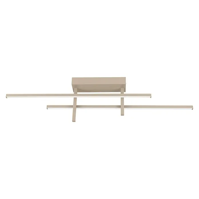Eglo Plafón LED Trepiliano - 23 W, L x An x Al: 110 x 7 x 14 cm, Beige, Blanco cálido, 2.500 lm - Estantería de madera con múltiples estantes, que muestra un color claro y neutro. Ideal para oficinas o espacios habitables para almacenaje.