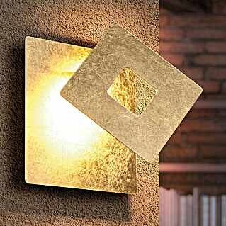 Reality Leuchten LED-Wandleuchte Leano (L x B x H: 7,2 x 18 x 18 cm, Gold, Warmweiß)
