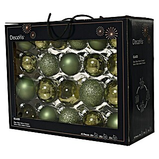 Decoris Christbaumkugel-Mix (Rosmarin, Glas, 42 Stk.)