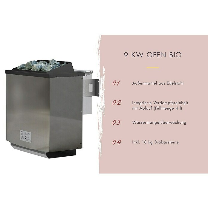 Karibu Fasssauna Rundu (9 kW Saunaofen mit externer Steuerung, L x B x H: 295 x 225 x 229 cm) | BAUHAUS