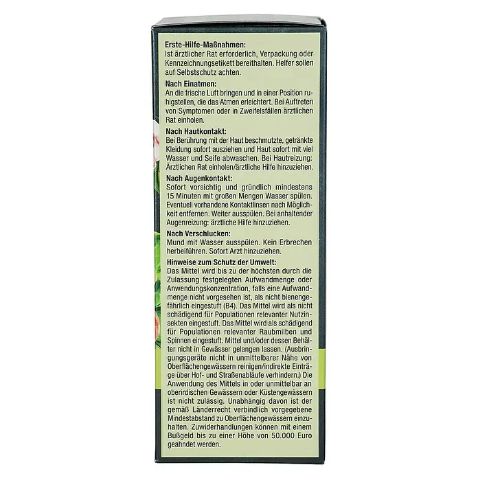 Compo Blattlausfrei Nativert® - 500 ml - Wichtige Hinweise zur Ersten Hilfe und zum Umweltschutz beim Umgang mit dem Produkt.