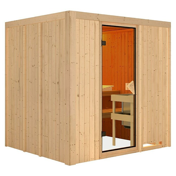 Karibu Systemsauna (Ohne Ofen, Ohne Dachkranz, 170 x 196 x 198 cm)