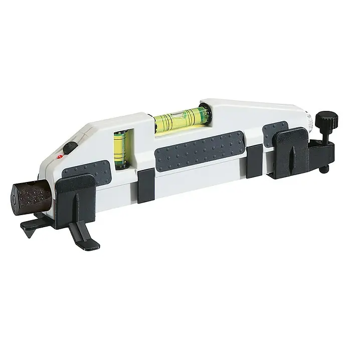 Laserliner Laserwasserwage HandyLaser Plus - Max. Arbeitsbereich: 50 m - Eine Wasserwaage mit verstellbaren Halterungen, ideal für präzise Nivellierungsarbeiten und zum Ausrichten von Gegenständen.