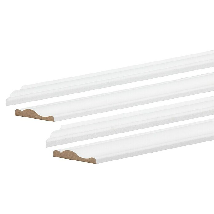 Wandstrip Set mdf 10x29 mm 120x70cm (null, Wit, MDF, Hoogte: 1,3 cm, Breedte: 2,9 cm) | BAUHAUS