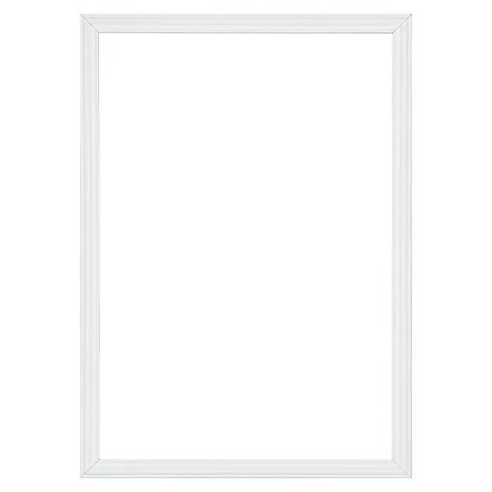 Wandleiste Set - Fläche 50x70cm, Weiß, MDF, Breite: 2,9 cm - Ein weißer, minimalistischer Rahmen, ideal für Fotos oder Kunstwerke, die in einem modernen Zuhause präsentiert werden sollen.