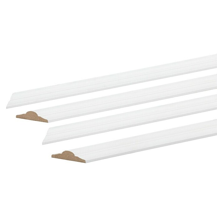 Wandstrip Set mdf 8,5x22 mm 50x70cm (null, Wit, MDF, Breedte: 2,2 cm) | BAUHAUS