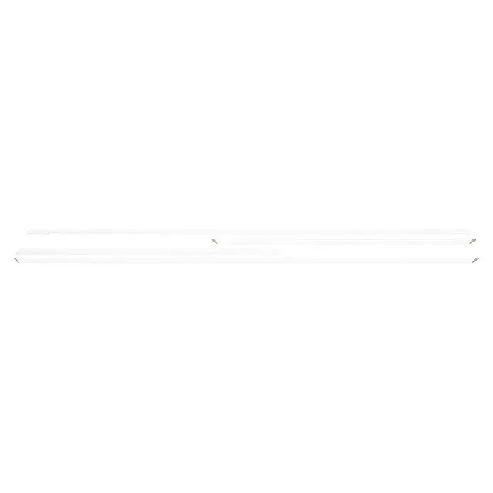 Wandleiste Set - Fläche 120x70cm, Weiß, MDF, Höhe: 1,3 cm, Breite: 2,2 cm - Eine minimalistische weiße Jalousie mit horizontalen Lamellen, ideal für moderne Innenräume, die sowohl Lichtschutz als auch Privatsphäre bietet.