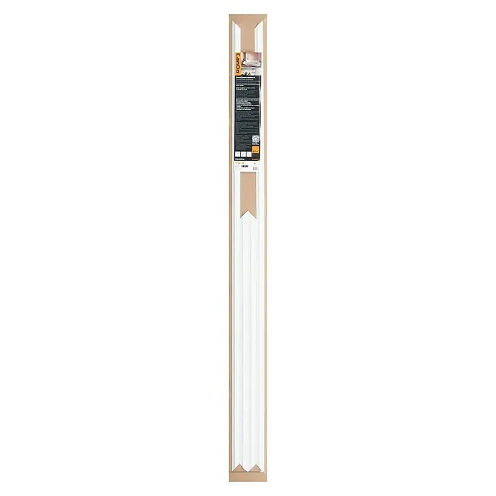 Wandleiste Set - Fläche 120x70cm, Weiß, MDF, Höhe: 1,3 cm, Breite: 2,2 cm - Eine lange, weiße Cando-Wandpaneel-Verpackung, die sich perfekt für die stilvolle Gestaltung von Innenräumen eignet.