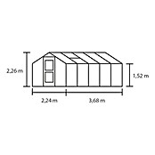 Juliana Gewächshaus Compact (3,68 x 2,24 x 2,26 m, Sicherheitsglas, Glasstärke: 3 mm, Silber/Schwarz)