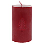 Hofer Stumpenkerze Tannenbaum (Ø x H: 6 x 10 cm, Bordeaux, 1 Stk., Motiv: Tannenbaum) | BAUHAUS