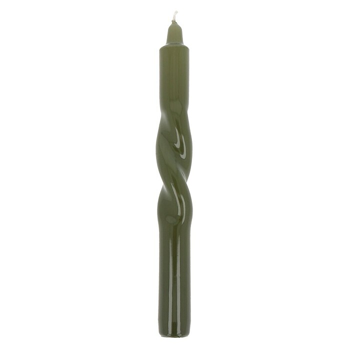 Hofer Dekokerze Twisted (Ø x H: 2,2 x 24 cm, Light Olive) | BAUHAUS