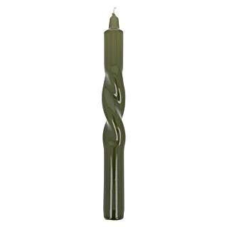 Hofer Dekokerze Twisted (Ø x H: 2,2 x 24 cm, Light Olive)