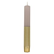 Hofer Dekokerze mit Rillen (Ø x H: 2,2 x 17,5 cm, Sand/Gold) | BAUHAUS