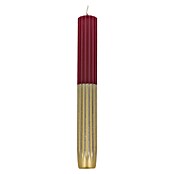 Hofer Dekokerze mit Rillen (Ø x H: 2,2 x 17,5 cm, Weinrot/Gold) | BAUHAUS