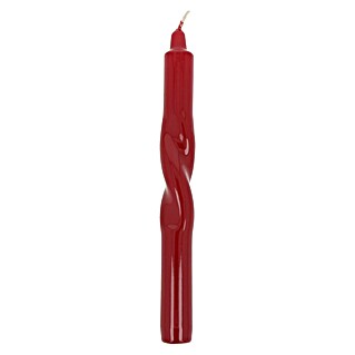 Hofer Dekokerze Twisted (Ø x H: 2,2 x 24 cm, Ruby Red)