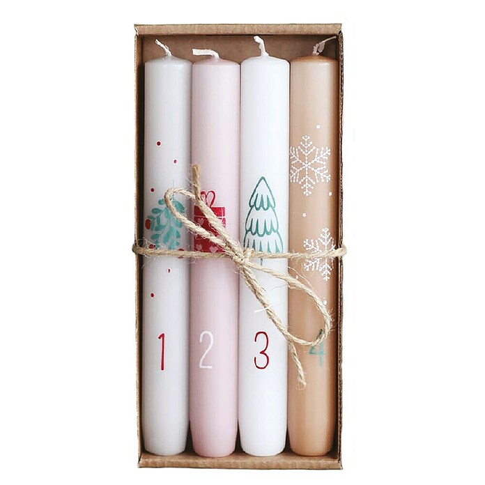 Stabkerze-Set Advent (2,2 x 17,5 cm, Mehrfarbig, 4 Stk.) | BAUHAUS