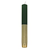 Hofer Dekokerze mit Rillen (Ø x H: 2,2 x 17,5 cm, Dunkelgrün/Gold) | BAUHAUS