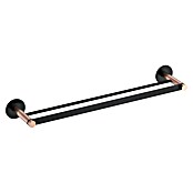 Bath Stage B-Luxor Toallero de barra (2 brazos, Negro / Oro rosa, Brillante) | BAUHAUS
