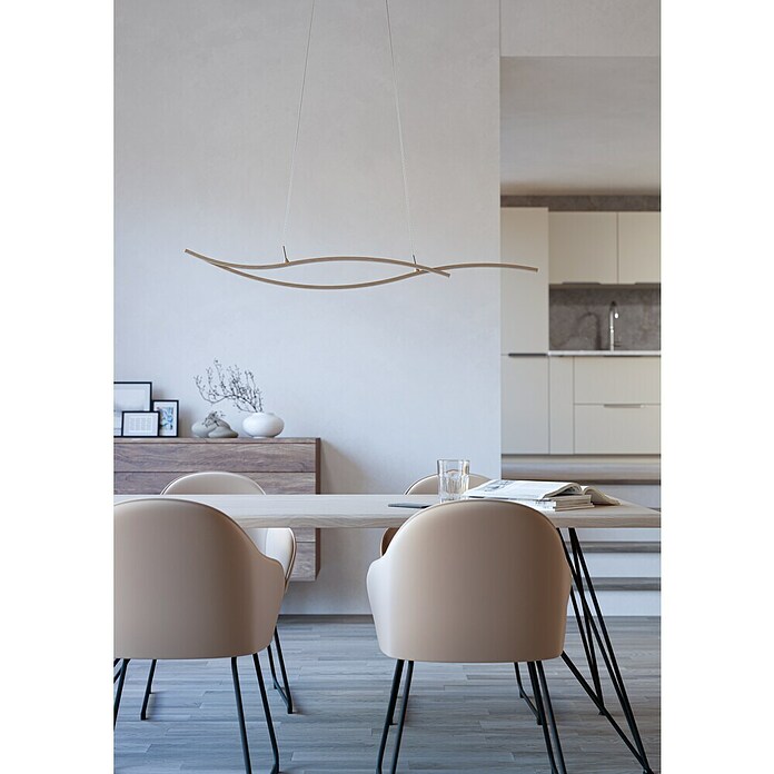 Eglo Grisolia Lámpara colgante LED (22 W, L x An x Al: 115 x 7 x 120 cm, Beige, Blanco neutro) | BAUHAUS