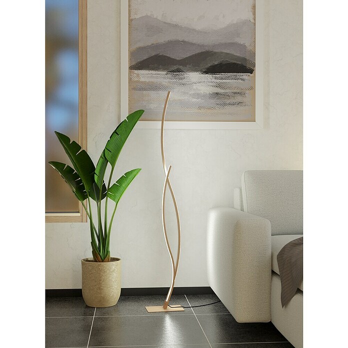 Eglo Grisolia Lámpara de pie LED (21 W, Altura: 129 cm, Beige, Blanco neutro) | BAUHAUS
