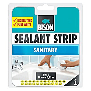Bison Fugirni trak za kad Sealant strip (Do x Š: 3,35 m x 38 mm, Primerno za: Keramika, Bela)