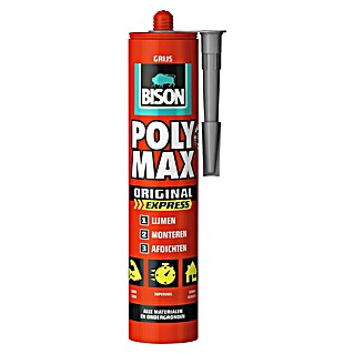 Bison Poly Max Univerzalno montažno lepilo Express (Odporno na UV žarke, 425 g, Siva)