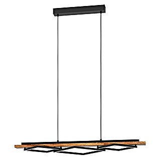 Eglo Boyal LED-Pendelleuchte Boyal (29 W, L x B x H: 110 cm x 40 mm x 110 cm, Braun/Schwarz, Warmweiß)