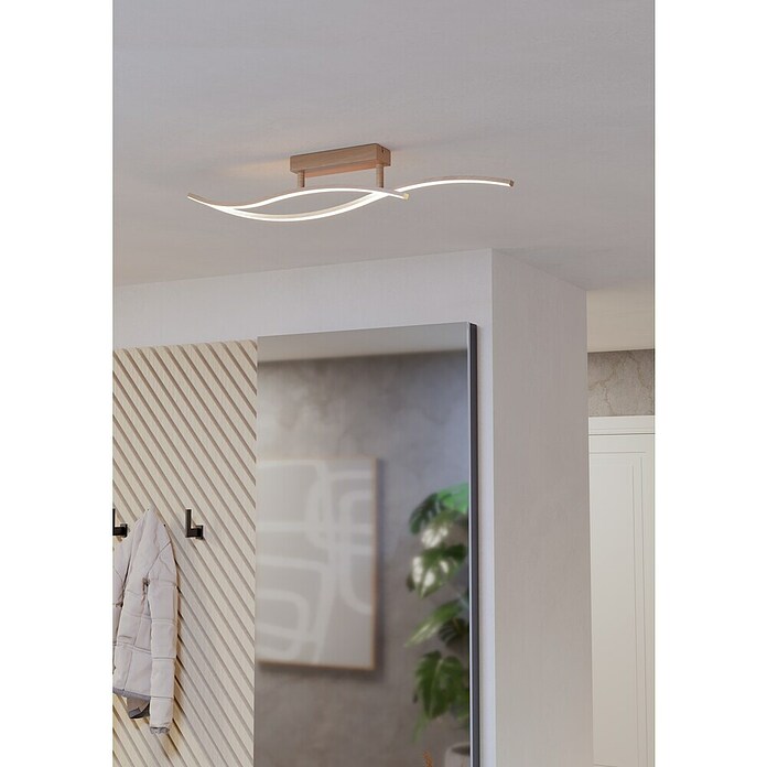 Eglo Grisolia Plafón LED (13 W, L x An x Al: 85 x 6 x 15 cm, Beige, Blanco neutro) | BAUHAUS