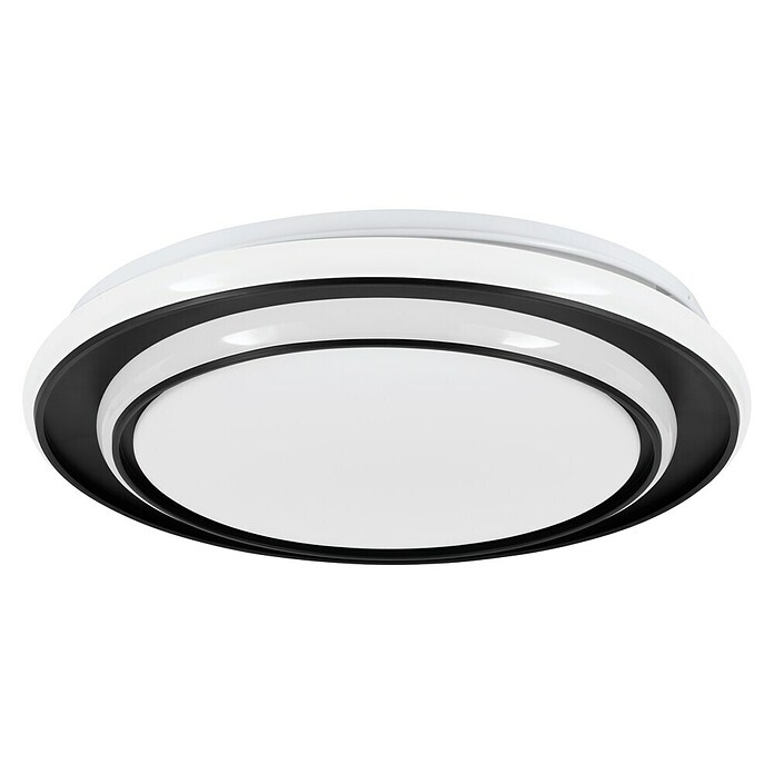 Eglo Plafón LED redondo Moschetta (24 W, Ø x Al: 40 x 7 cm, Negro, Blanco cálido) | BAUHAUS