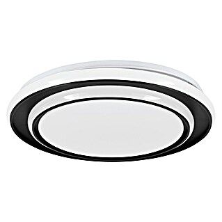 Eglo Plafón LED redondo Moschetta (24 W, Ø x Al: 40 x 7 cm, Negro, Blanco cálido)
