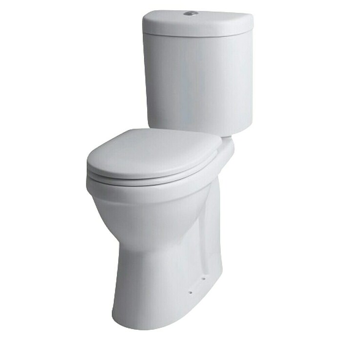 Lafiness Staand toilet-combinatie Duoblokpack AO wit verhoogd (Zonder spoelrand, Spoelvorm: Diep, Wit) | BAUHAUS