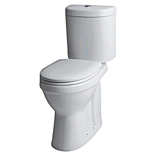 Lafiness Staand toilet-combinatie Duoblokpack PK wit verhoogd (Zonder spoelrand, Spoelvorm: Diep, Wit)