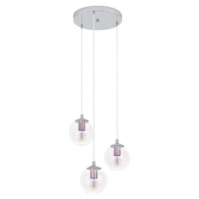Eglo Lámpara colgante redonda (60 W, Ø x Al: 42,5 x 110 cm, Cromo, E27) | BAUHAUS