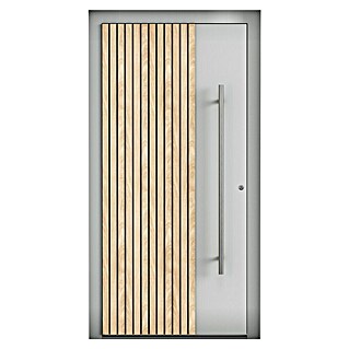 Aurelis Haustür BH 1121 (110 x 210 cm, DIN Anschlag: Rechts, Lichtgrau/Weiß)