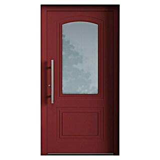 Aurelis Haustür BH 1001 (110 x 210 cm, DIN Anschlag: Links, Purpurrot/Weiß)