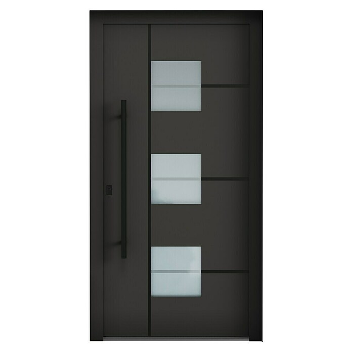 Aurelis Haustür BH 521 (110 x 210 cm, DIN Anschlag: Links, Graphitgrau/Weiß) | BAUHAUS