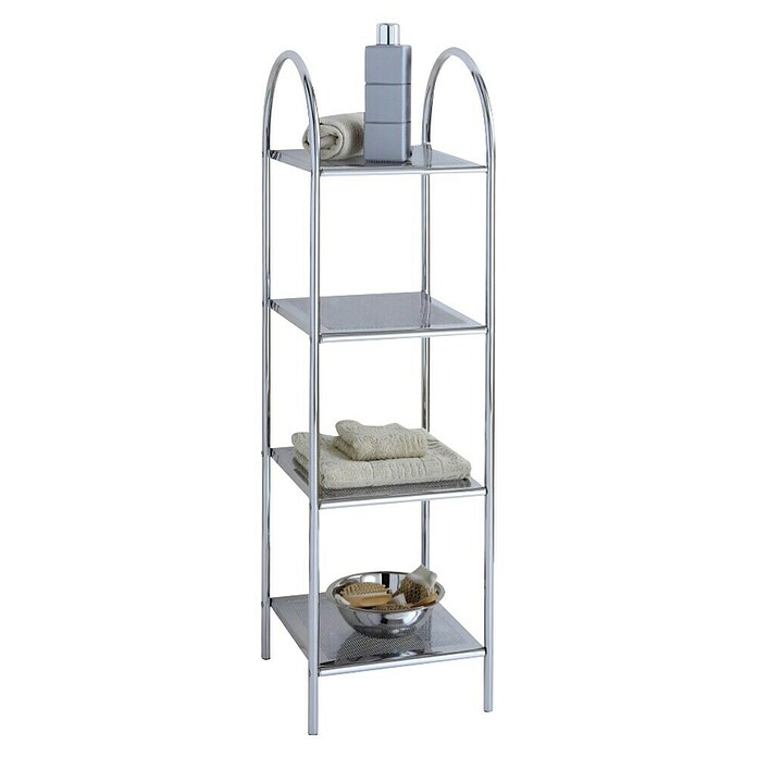 Bath Stage Estantería de baño B-456 (L x An x Al: 34 x 36 x 115 cm, 4 estantes, Cromo) | BAUHAUS