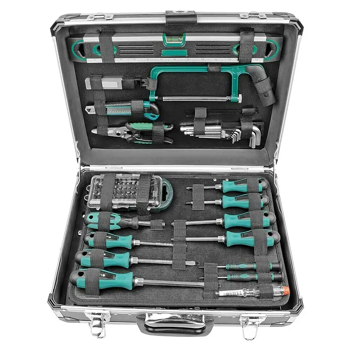 Brüder Mannesmann Werkzeugkoffer Green Line - 160 -tlg. - Werkzeugkoffer mit Werkzeugen.
