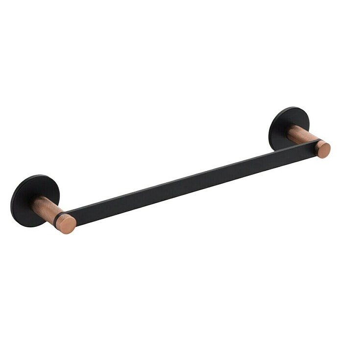 Bath Stage B-Luxor Toallero de barra (1 brazo, Negro / Oro rosa, Brillante) | BAUHAUS